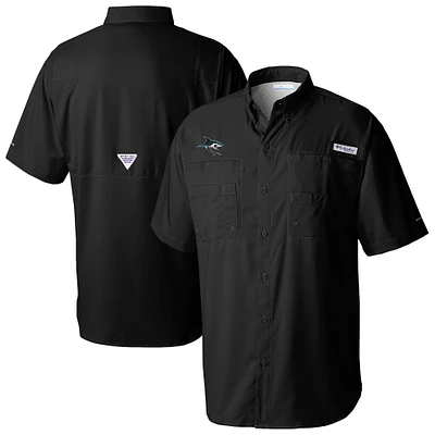 Men's Columbia Black San Jose Sharks Tamiami Short Sleeve Omni-Wick Button-Down Shirt