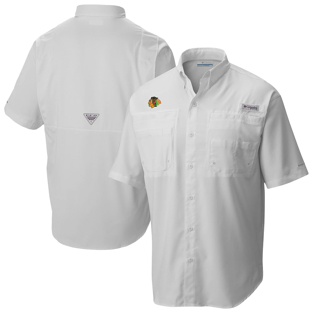 Men's Columbia Chicago Blackhawks Tamiami Short Sleeve Omni-Wick Button-Down Shirt