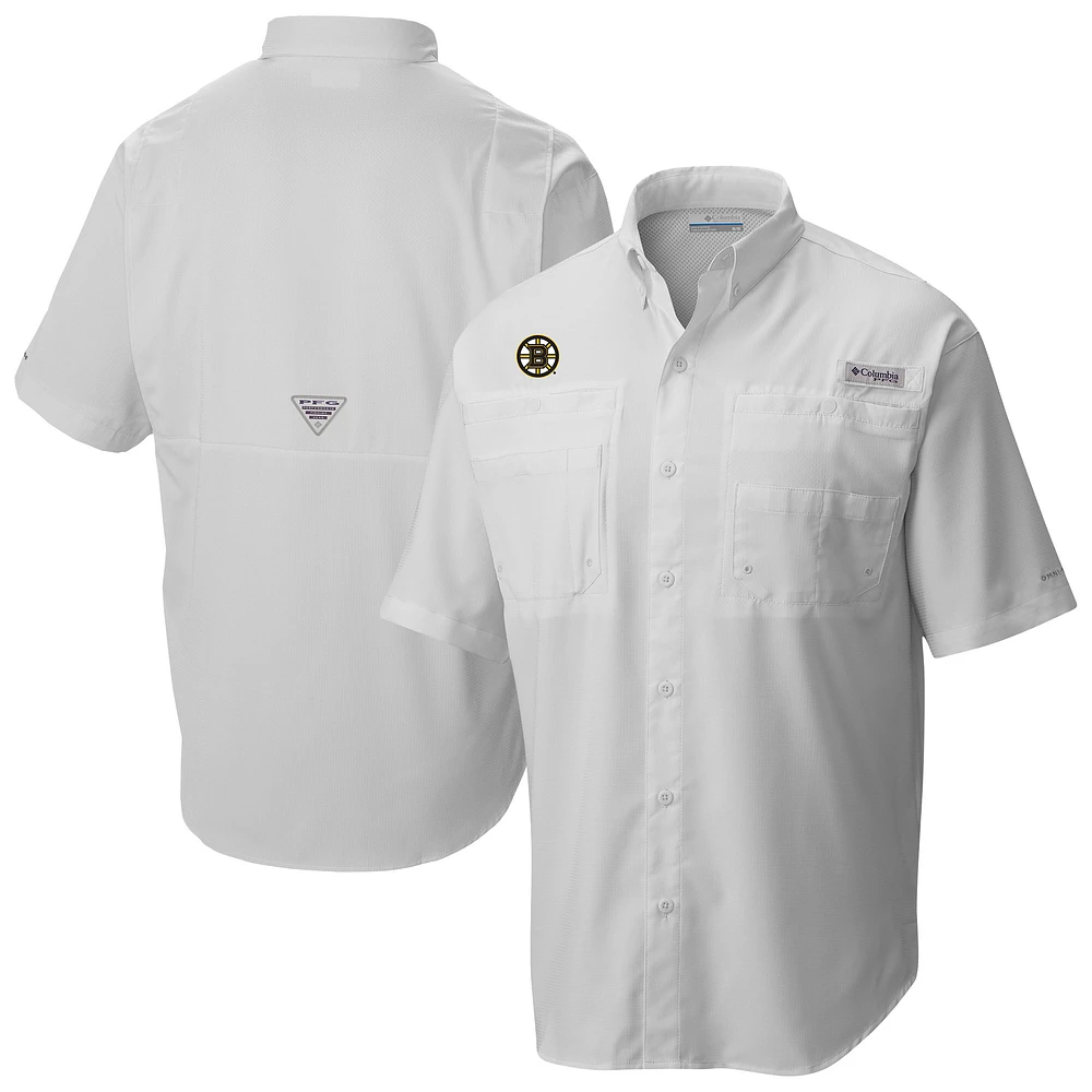 Men's Columbia Boston Bruins Tamiami Short Sleeve Omni-Wick Button-Down Shirt