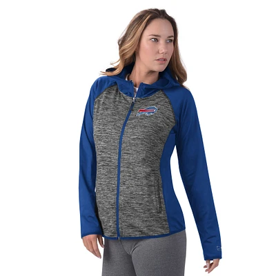 Women's MSX by Michael Strahan Royal Buffalo Bills Leslie Space Dyed Raglan Full-Zip Jacket