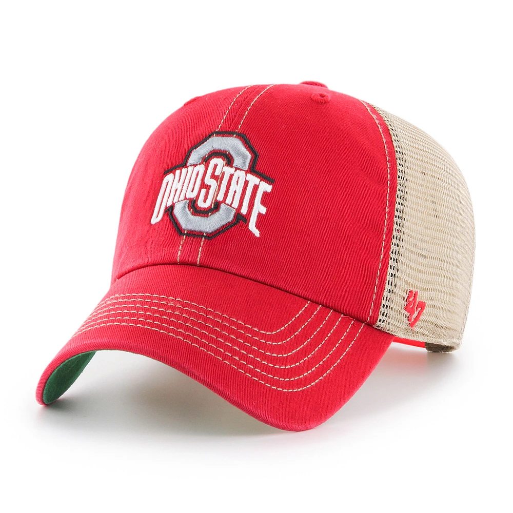 Men's '47 Red Ohio State Buckeyes Trawler Clean Up Adjustable Hat