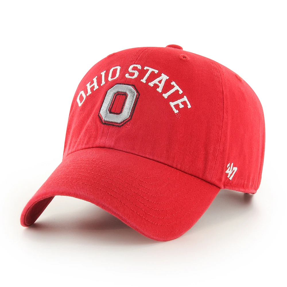 Men's '47 Red Ohio State Buckeyes Classic Arch Clean Up Adjustable Hat