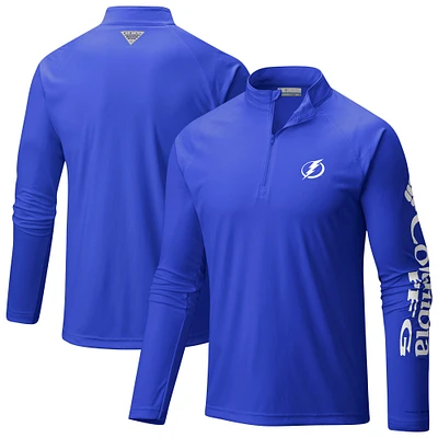 Men's Columbia Tampa Bay Lightning Terminal Tackle Omni-Wick Raglan Quarter-Zip Top