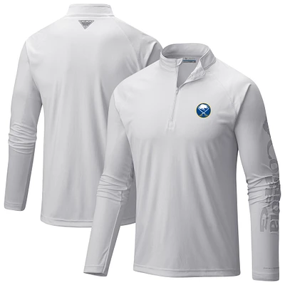 Men's Columbia White Buffalo Sabres Terminal Tackle Omni-Wick Raglan Quarter-Zip Top