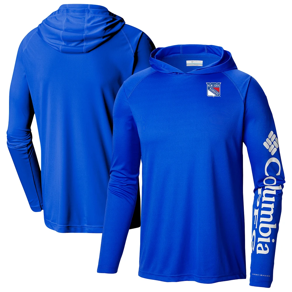 Men's Columbia New York Rangers Terminal Tackle Omni-Shade Raglan Pullover Hoodie