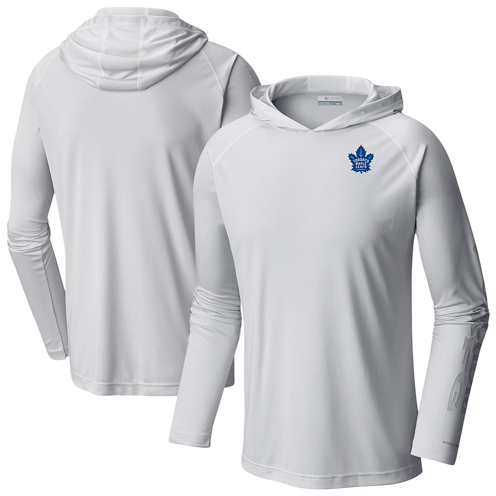 Men's Columbia White Toronto Maple Leafs Terminal Tackle Omni-Shade Raglan Pullover Hoodie