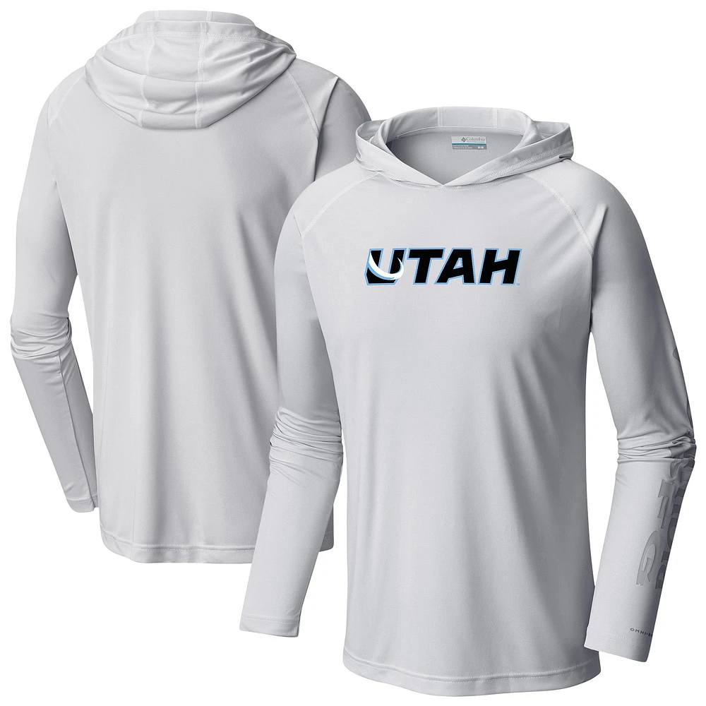 Men's Columbia Utah Hockey Club Terminal Tackle Omni-Shade Raglan Pullover Hoodie
