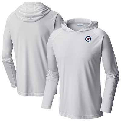 Men's Columbia White Winnipeg Jets Terminal Tackle Omni-Shade Raglan Pullover Hoodie
