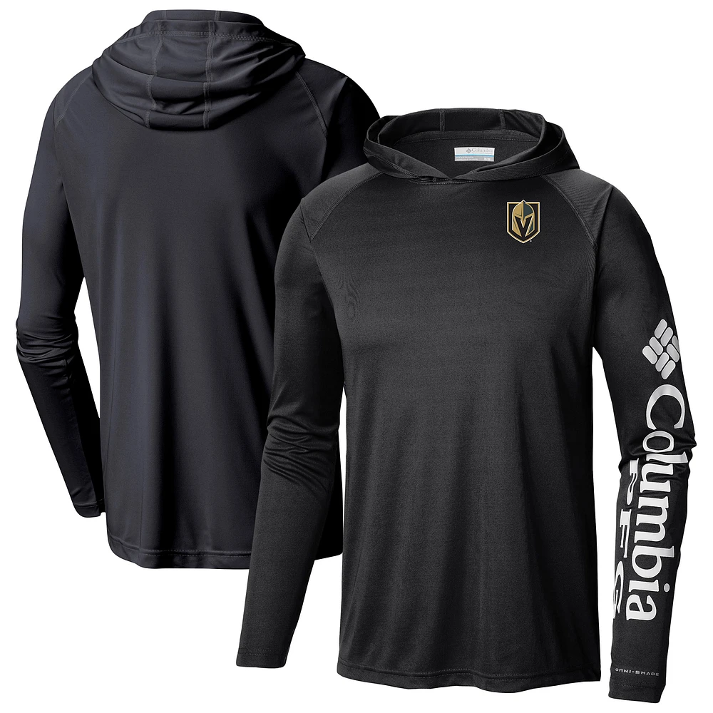 Men's Columbia Black Vegas Golden Knights Terminal Tackle Omni-Shade Raglan Pullover Hoodie
