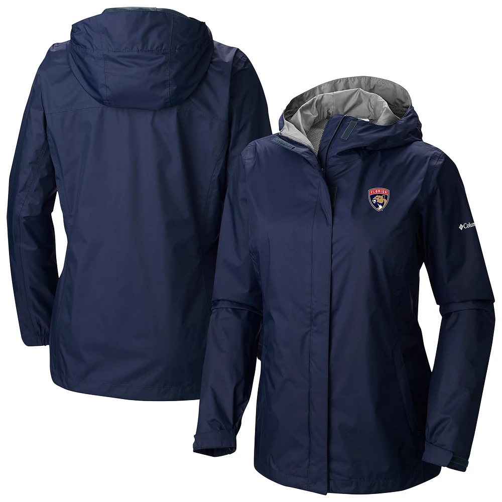 Women's Columbia Navy Florida Panthers Arcadia Omni-Tech Full-Zip Hooded Rain Jacket
