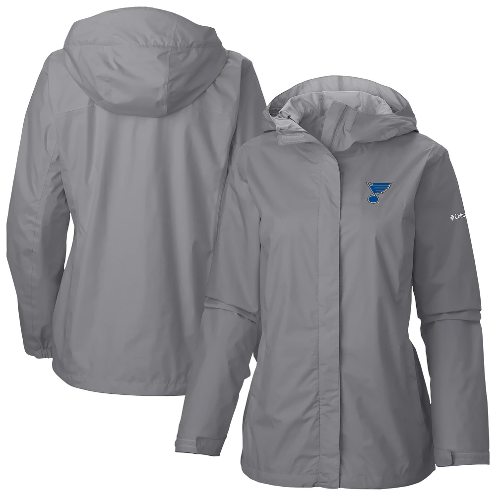 Women's Columbia Gray St. Louis Blues Arcadia Omni-Tech Full-Zip Hooded Rain Jacket
