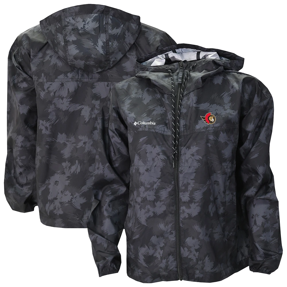 Women's Columbia Black Ottawa Senators Flash Challenger Omni-Shade Full-Zip Windbreaker Jacket