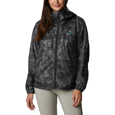 Women's Columbia Black San Jose Sharks Flash Challenger Omni-Shade Full-Zip Windbreaker Jacket