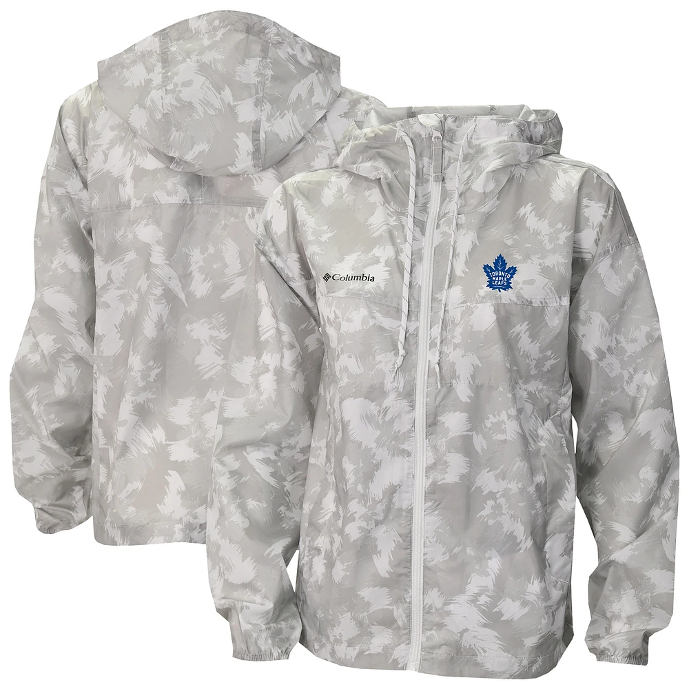 Women's Columbia White Toronto Maple Leafs Flash Challenger Omni-Shade Full-Zip Windbreaker Jacket