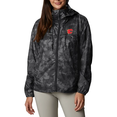 Women's Columbia Black Calgary Flames Flash Challenger Omni-Shade Full-Zip Windbreaker Jacket