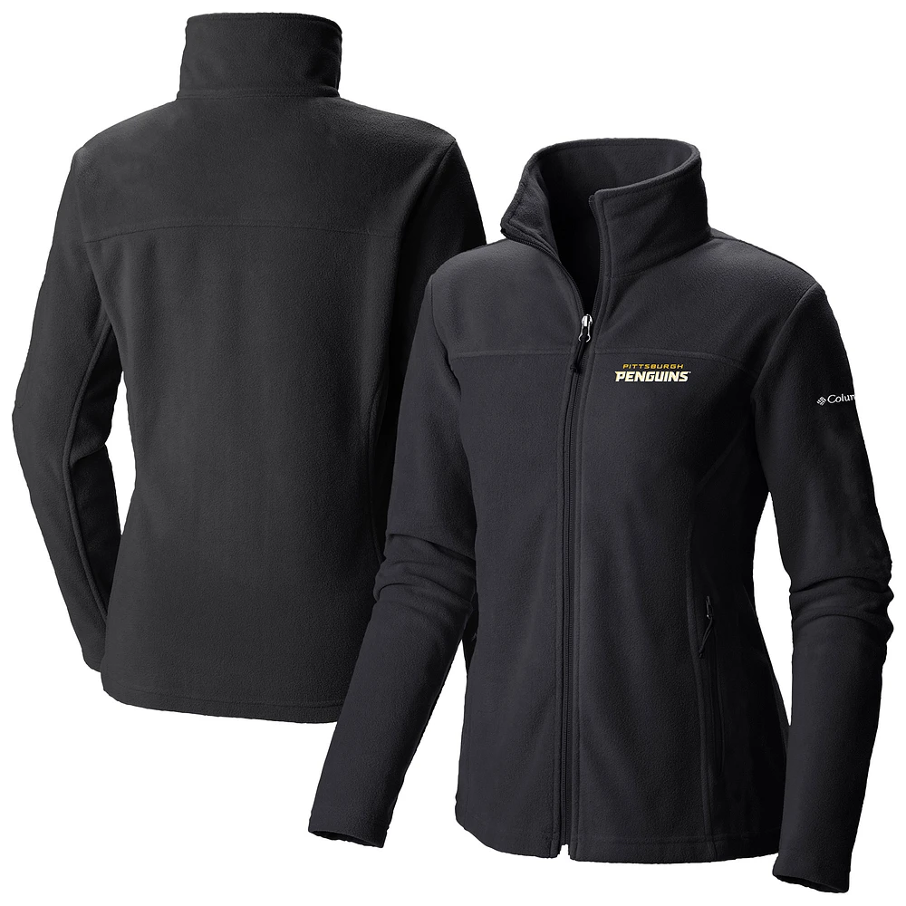 Women's Columbia Black Pittsburgh Penguins Give & Go II Fleece Full-Zip Jacket