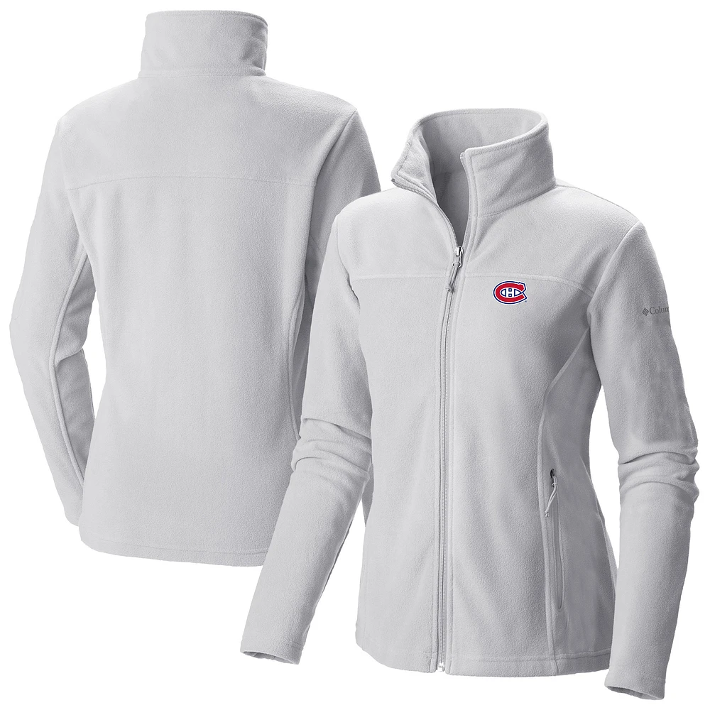 Women's Columbia White Montreal Canadiens Give & Go II Fleece Full-Zip Jacket