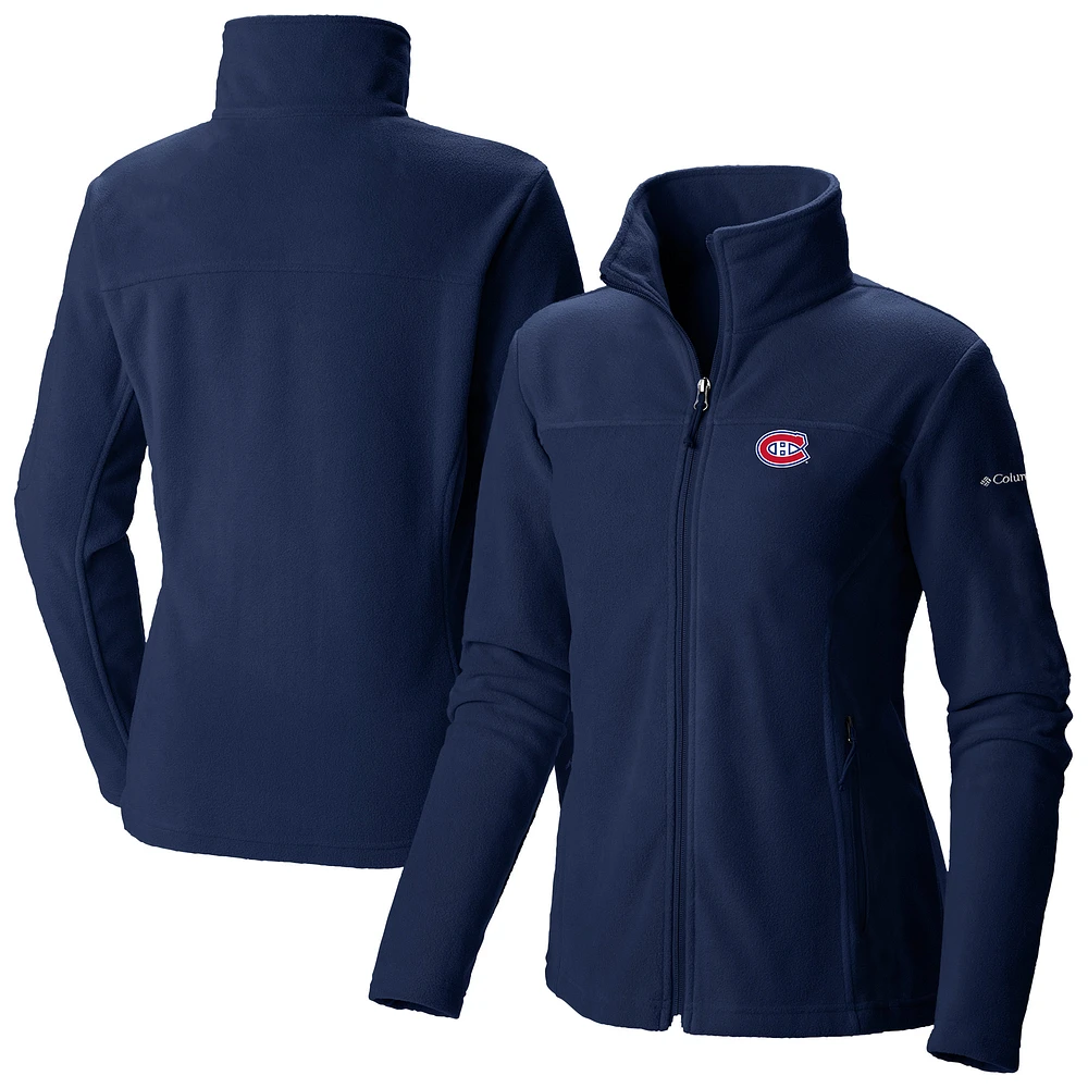 Women's Columbia Navy Montreal Canadiens Give & Go II Fleece Full-Zip Jacket