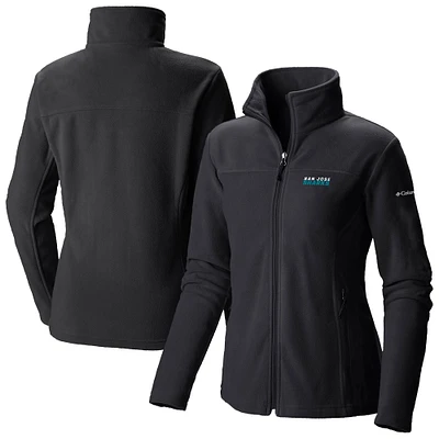 Women's Columbia Black San Jose Sharks Give & Go II Fleece Full-Zip Jacket