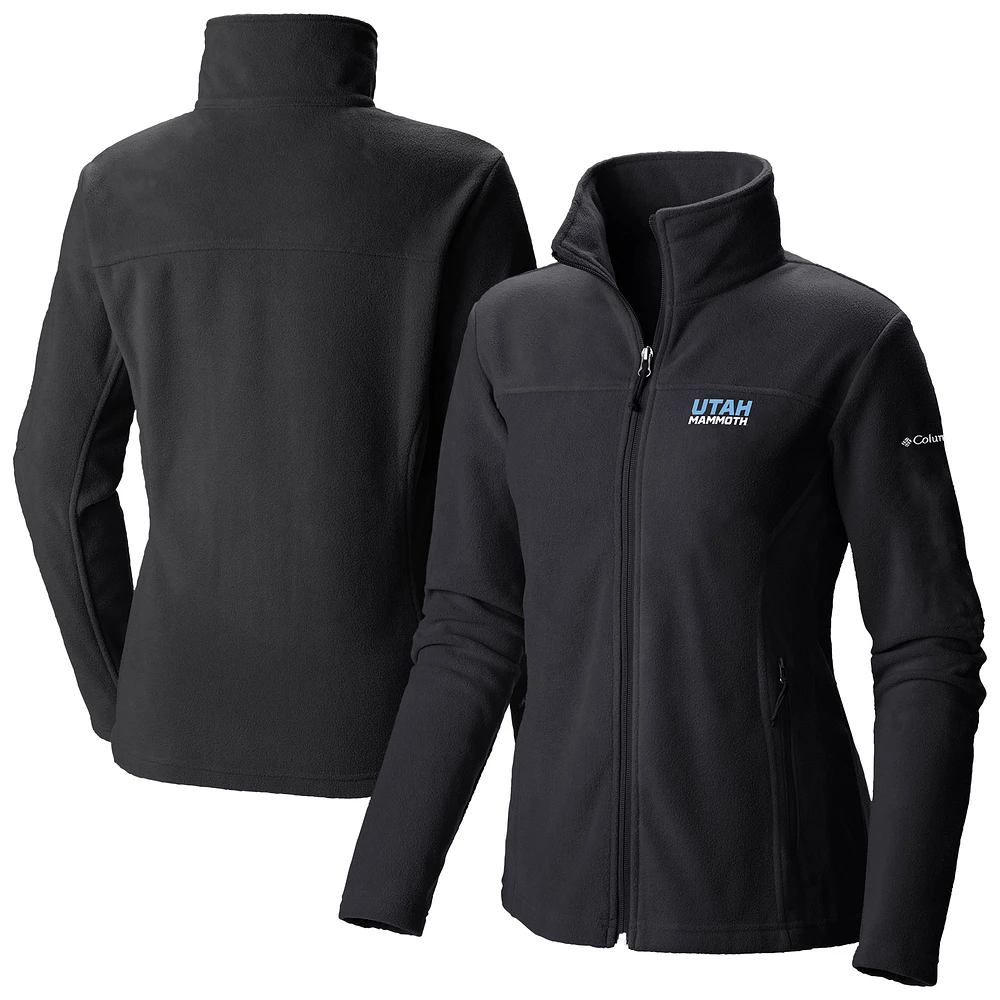 Women's Columbia Black Utah Hockey Club Give & Go II Fleece Full-Zip Jacket