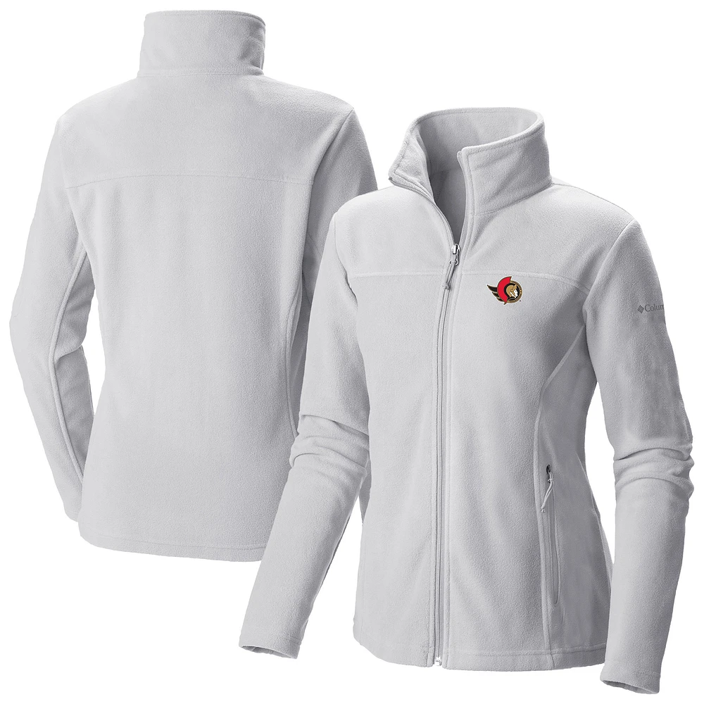 Women's Columbia White Ottawa Senators Give & Go II Fleece Full-Zip Jacket
