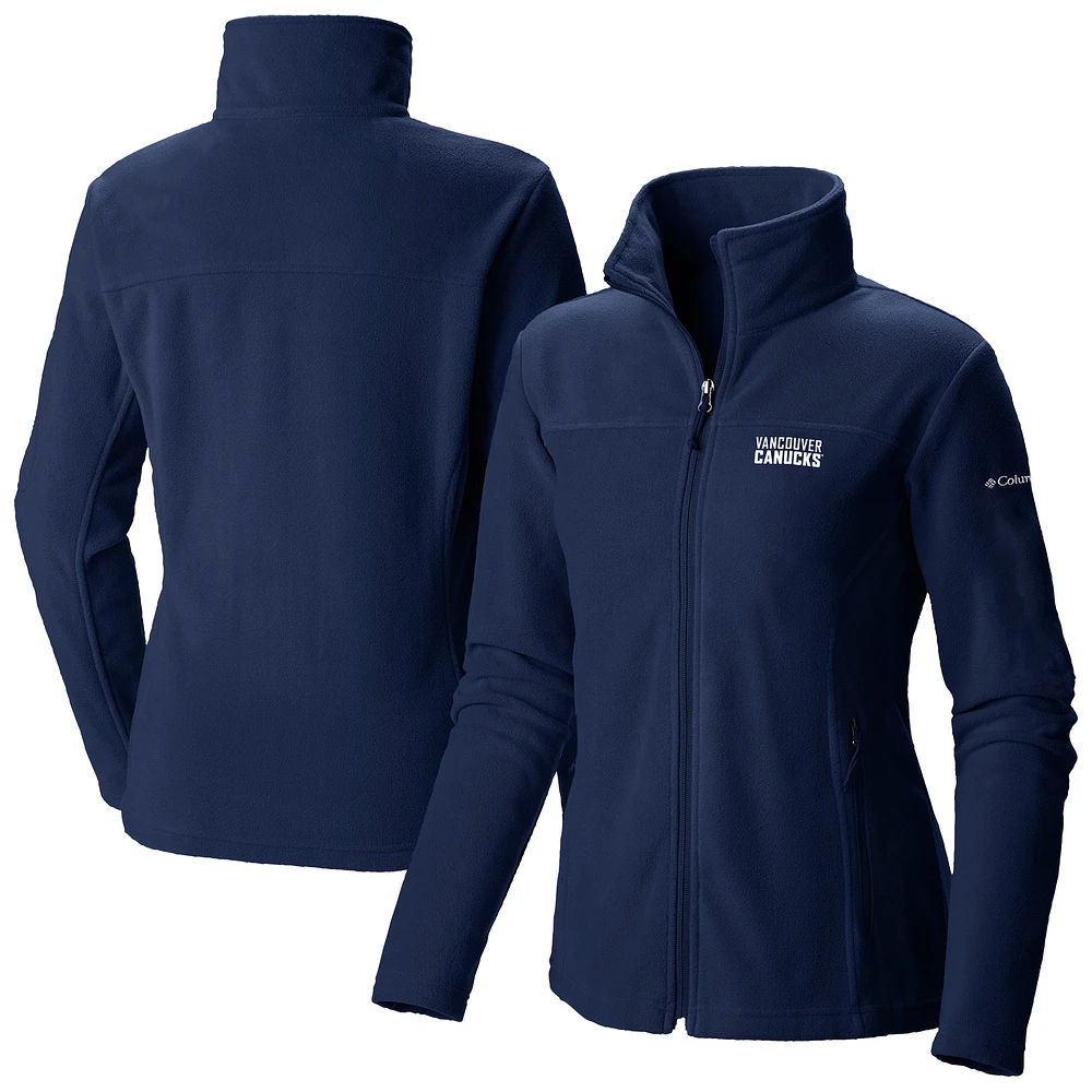 Women's Columbia Navy Vancouver Canucks Give & Go II Fleece Full-Zip Jacket