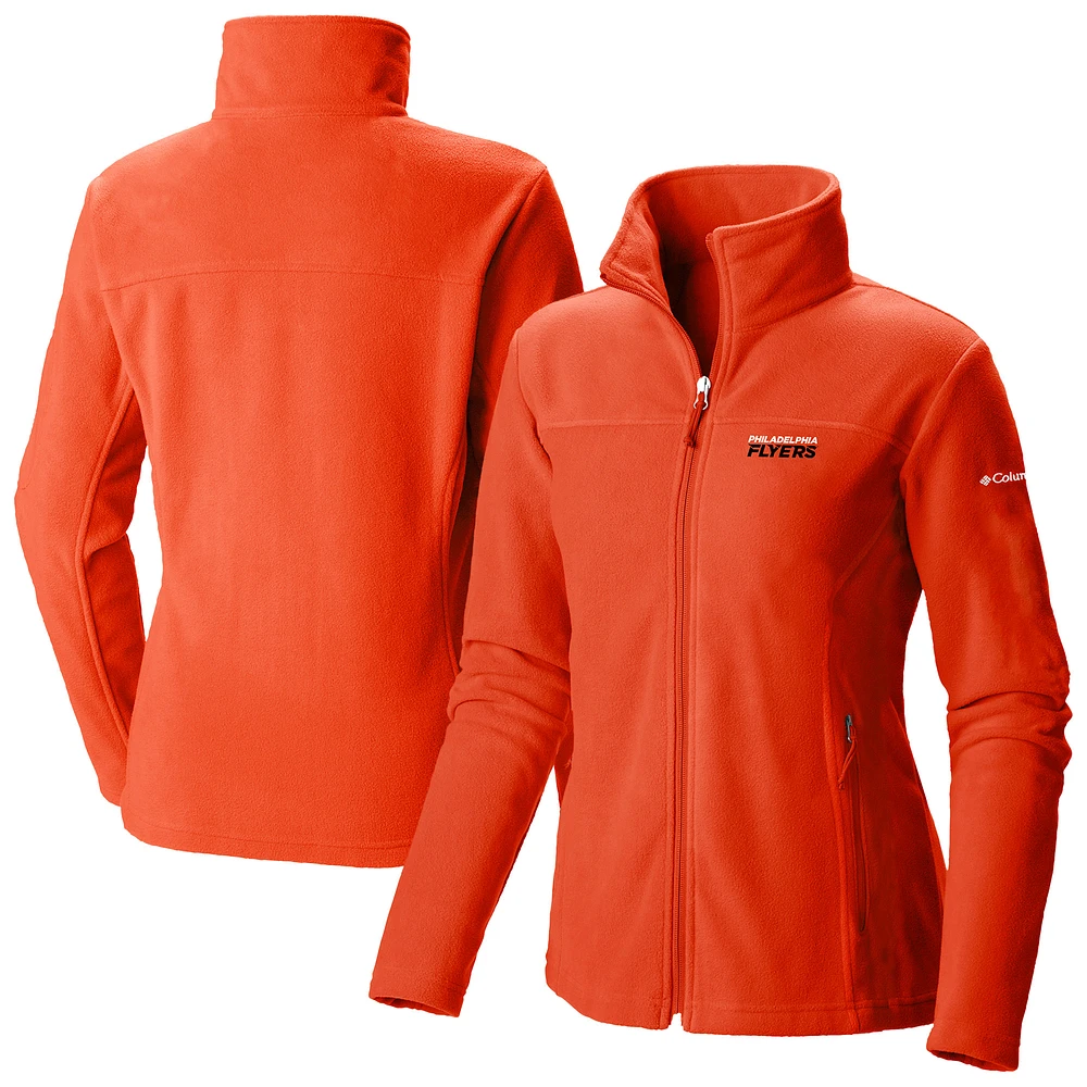 Women's Columbia Orange Philadelphia Flyers Give & Go II Fleece Full-Zip Jacket