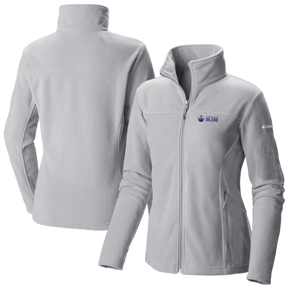 Women's Columbia Gray Edmonton Oilers Give & Go II Fleece Full-Zip Jacket