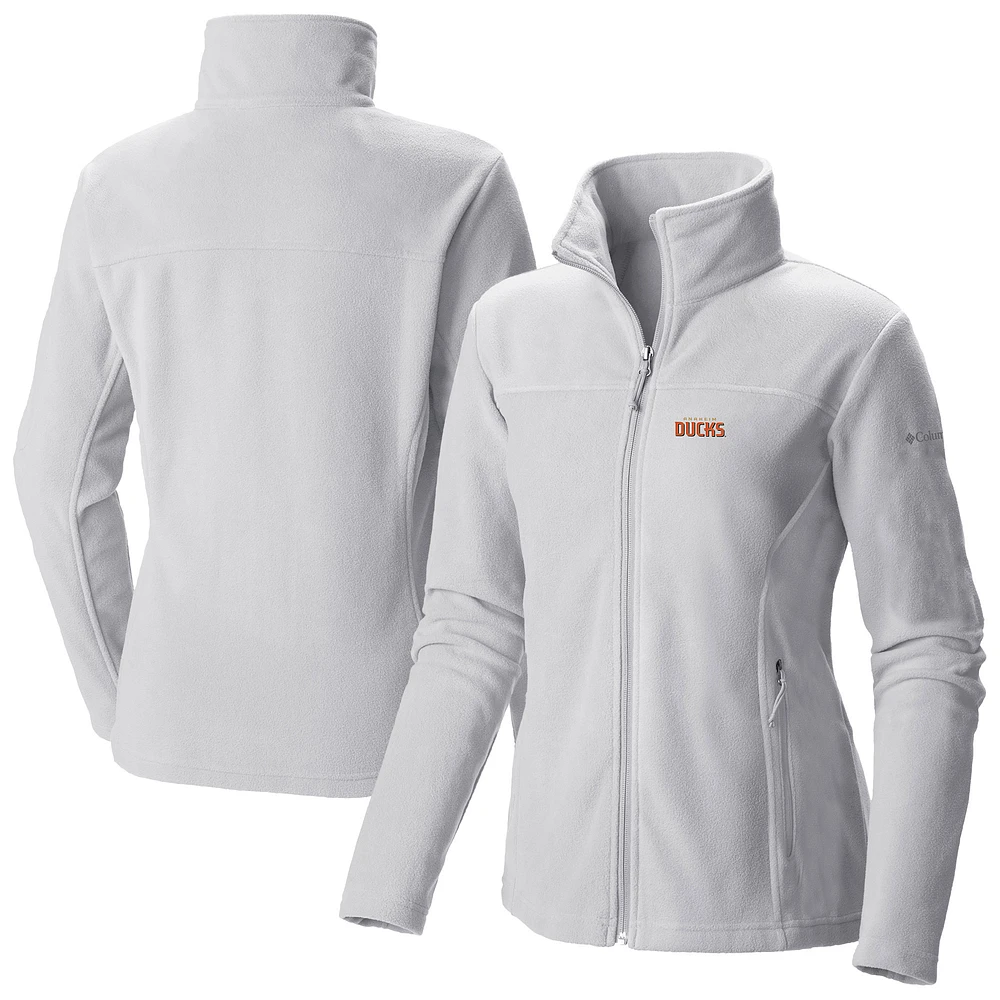 Women's Columbia White Anaheim Ducks Give & Go II Fleece Full-Zip Jacket