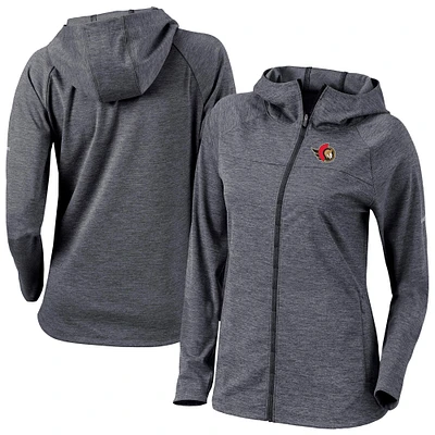Women's Columbia Black Ottawa Senators Half Shot Omni-Wick Raglan Full-Zip Hoodie