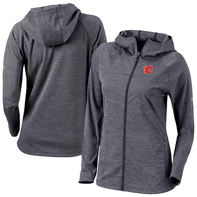 Women's Columbia Black Calgary Flames Half Shot Omni-Wick Raglan Full-Zip Hoodie