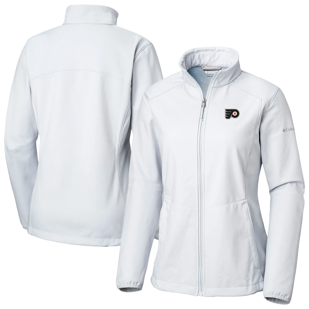 Women's Columbia White Philadelphia Flyers Kruser Ridge II Shoftshell Full-Zip Jacket