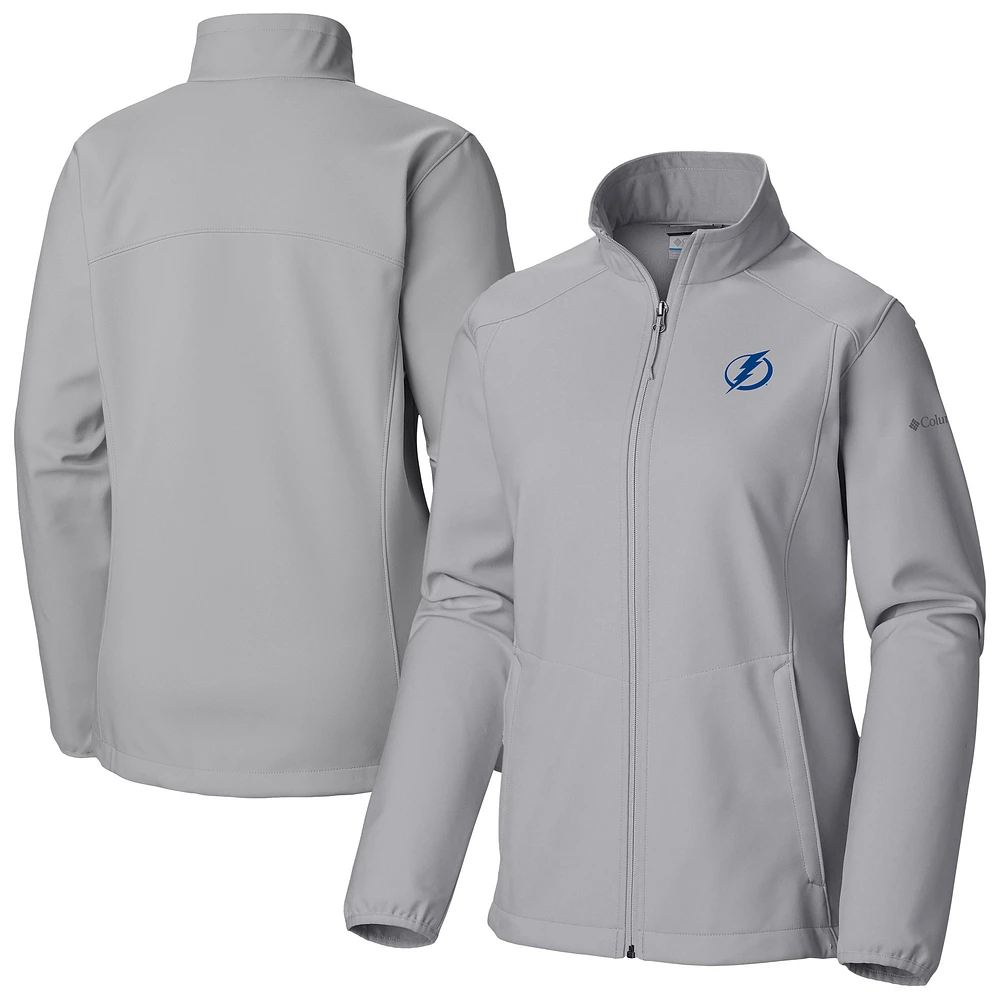Women's Columbia Gray Tampa Bay Lightning Kruser Ridge II Shoftshell Full-Zip Jacket