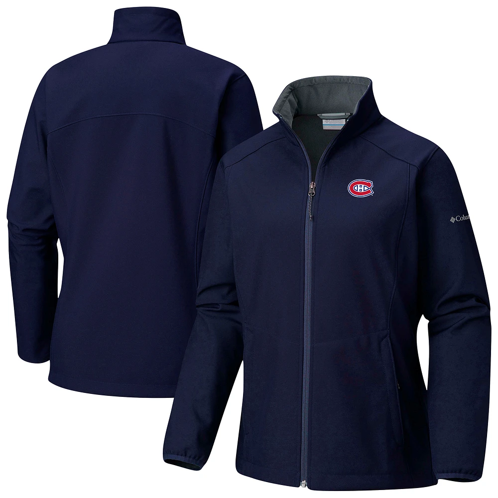 Women's Columbia Navy Montreal Canadiens Kruser Ridge II Shoftshell Full-Zip Jacket