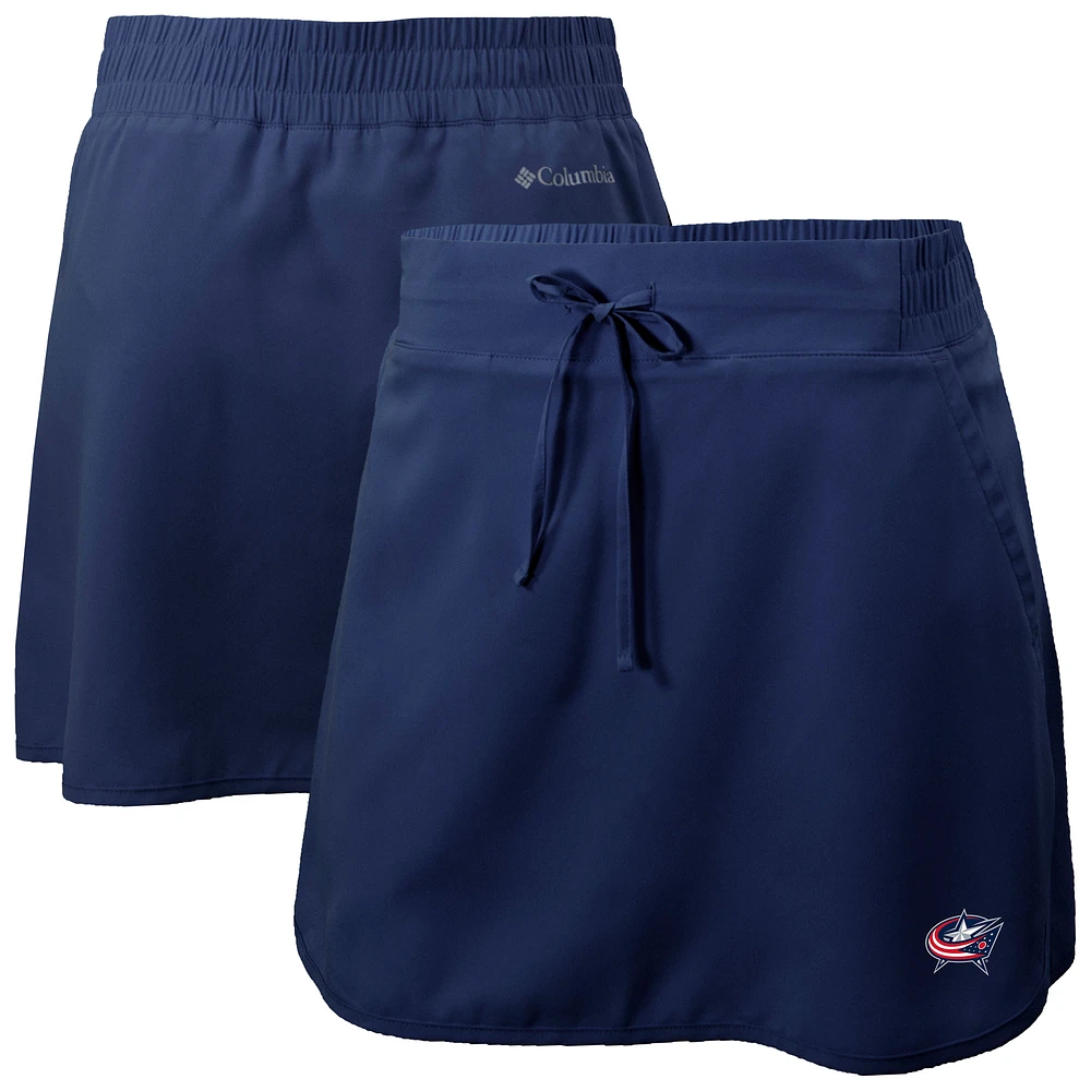 Women's Columbia Navy Columbus Blue Jackets Lakewood Pines Omni-Wick Skort