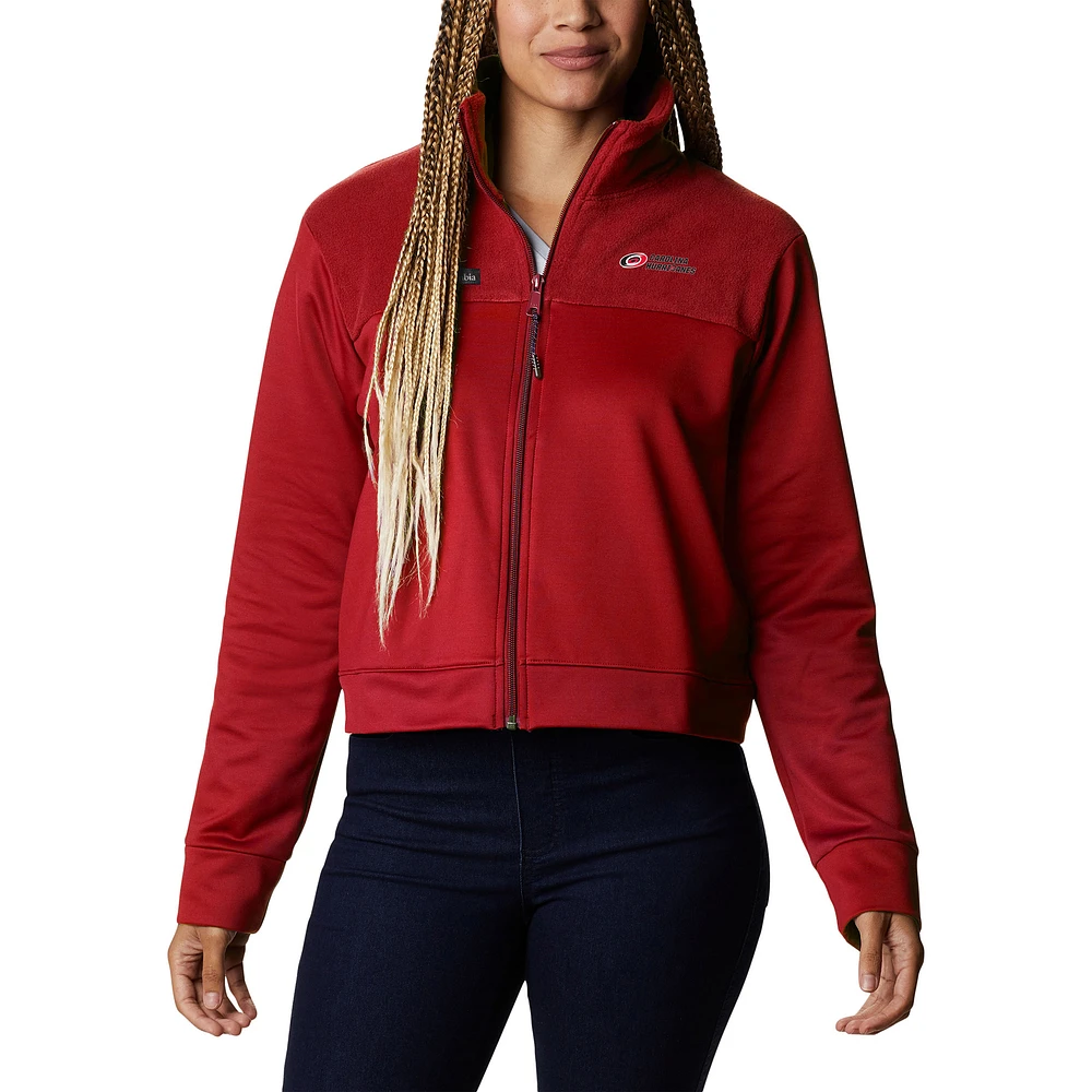 Women's Columbia Carolina Hurricanes Omni-Wick Cropped River Fleece Full-Zip Jacket