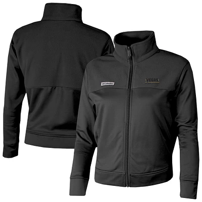 Women's Columbia Black Vegas Golden Knights Omni-Wick Cropped River Fleece Full-Zip Jacket