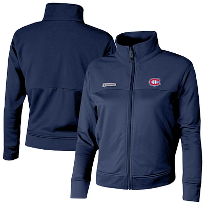 Women's Columbia Navy Montreal Canadiens Omni-Wick Cropped River Fleece Full-Zip Jacket