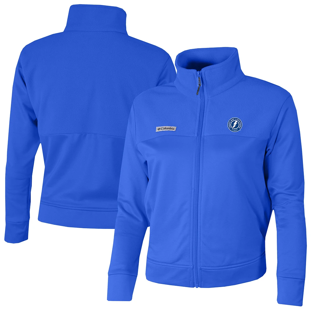 Women's Columbia Tampa Bay Lightning Omni-Wick Cropped River Fleece Full-Zip Jacket
