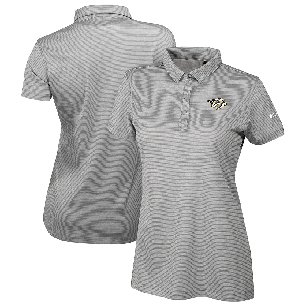Women's Columbia Gray Nashville Predators Omni-Wick Set II Polo