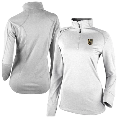 Women's Columbia White Vegas Golden Knights Shotgun Omni-Wick 2.0 Raglan Quarter-Zip Top