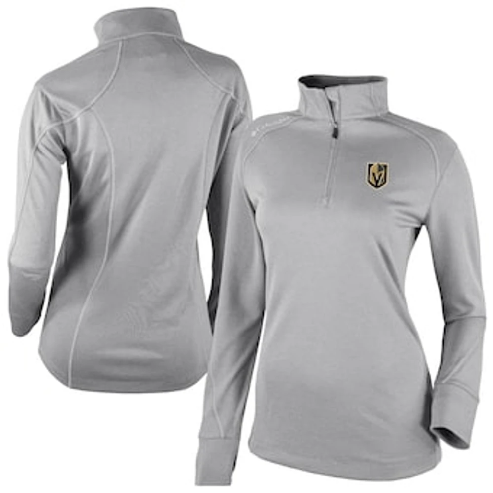 Women's Columbia Gray Vegas Golden Knights Shotgun Omni-Wick 2.0 Raglan Quarter-Zip Top
