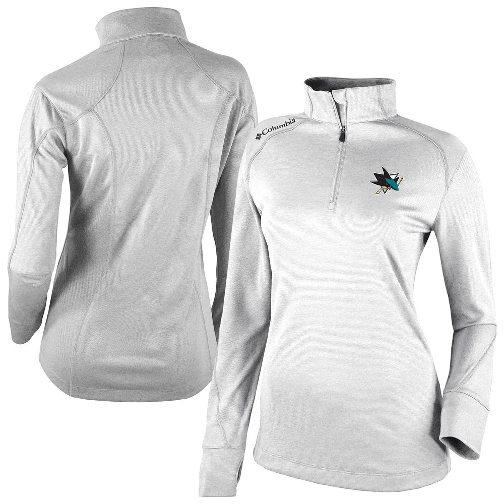Women's Columbia San Jose Sharks Shotgun Omni-Wick 2.0 Raglan Quarter-Zip Top