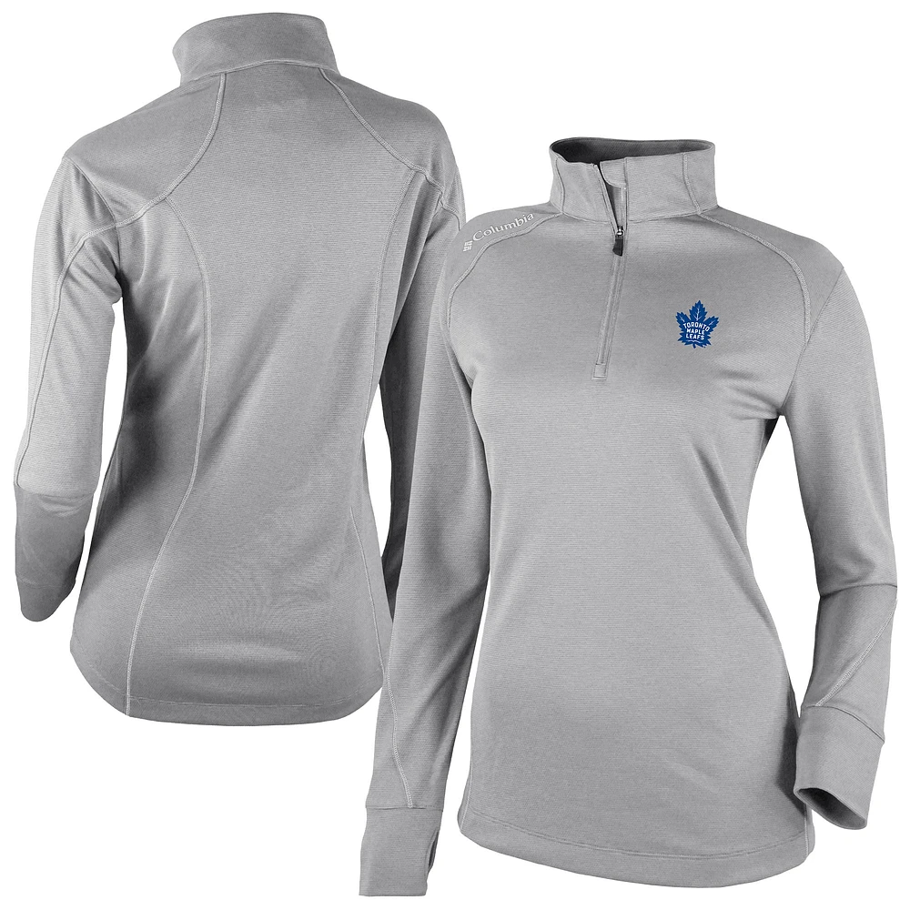 Women's Columbia Gray Toronto Maple Leafs Shotgun Omni-Wick 2.0 Raglan Quarter-Zip Top