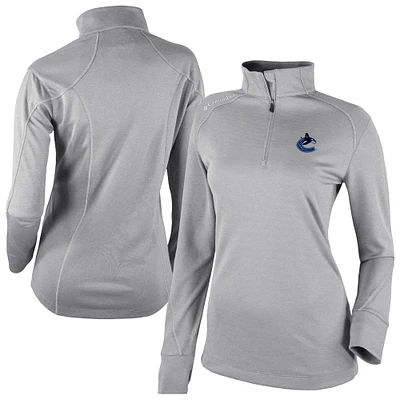 Women's Columbia Gray Vancouver Canucks Shotgun Omni-Wick 2.0 Raglan Quarter-Zip Top