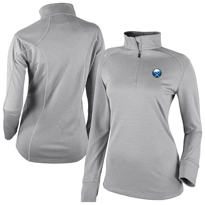 Women's Columbia Gray Buffalo Sabres Shotgun Omni-Wick 2.0 Raglan Quarter-Zip Top