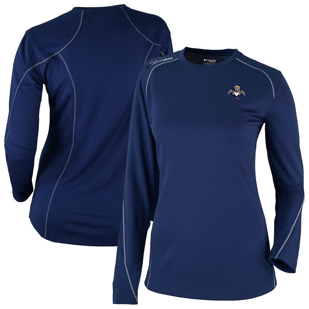 Women's Columbia Navy Florida Panthers Shotgun Omni-Wick Raglan Long Sleeve T-Shirt
