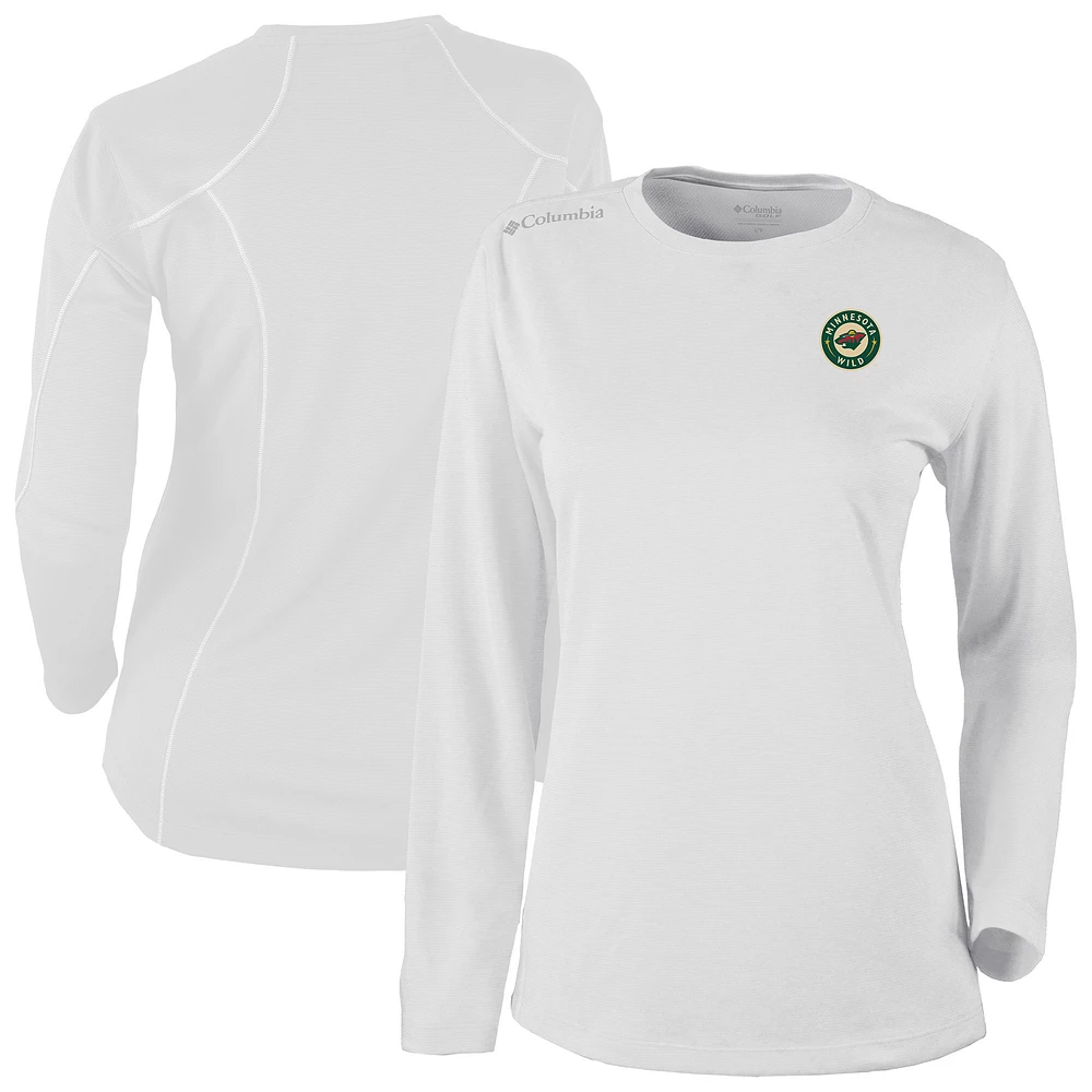 Women's Columbia White Minnesota Wild Shotgun Omni-Wick Raglan Long Sleeve T-Shirt