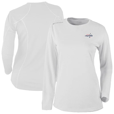 Women's Columbia White Washington Capitals Shotgun Omni-Wick Raglan Long Sleeve T-Shirt