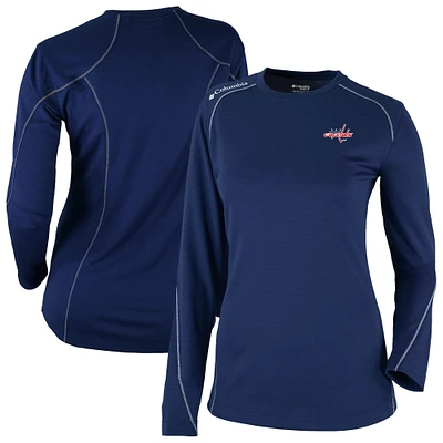 Women's Columbia Navy Washington Capitals Shotgun Omni-Wick Raglan Long Sleeve T-Shirt